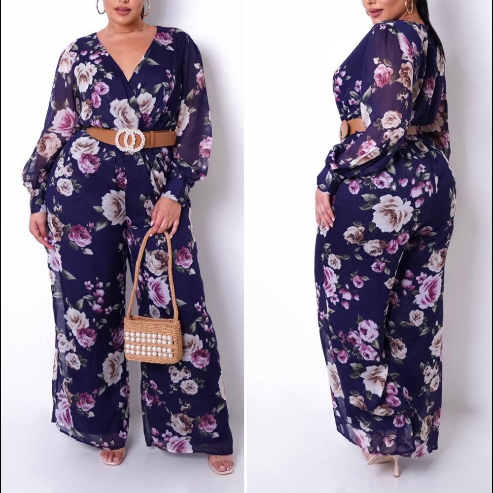 Muriel Navy Jumpsuit (CURVY)